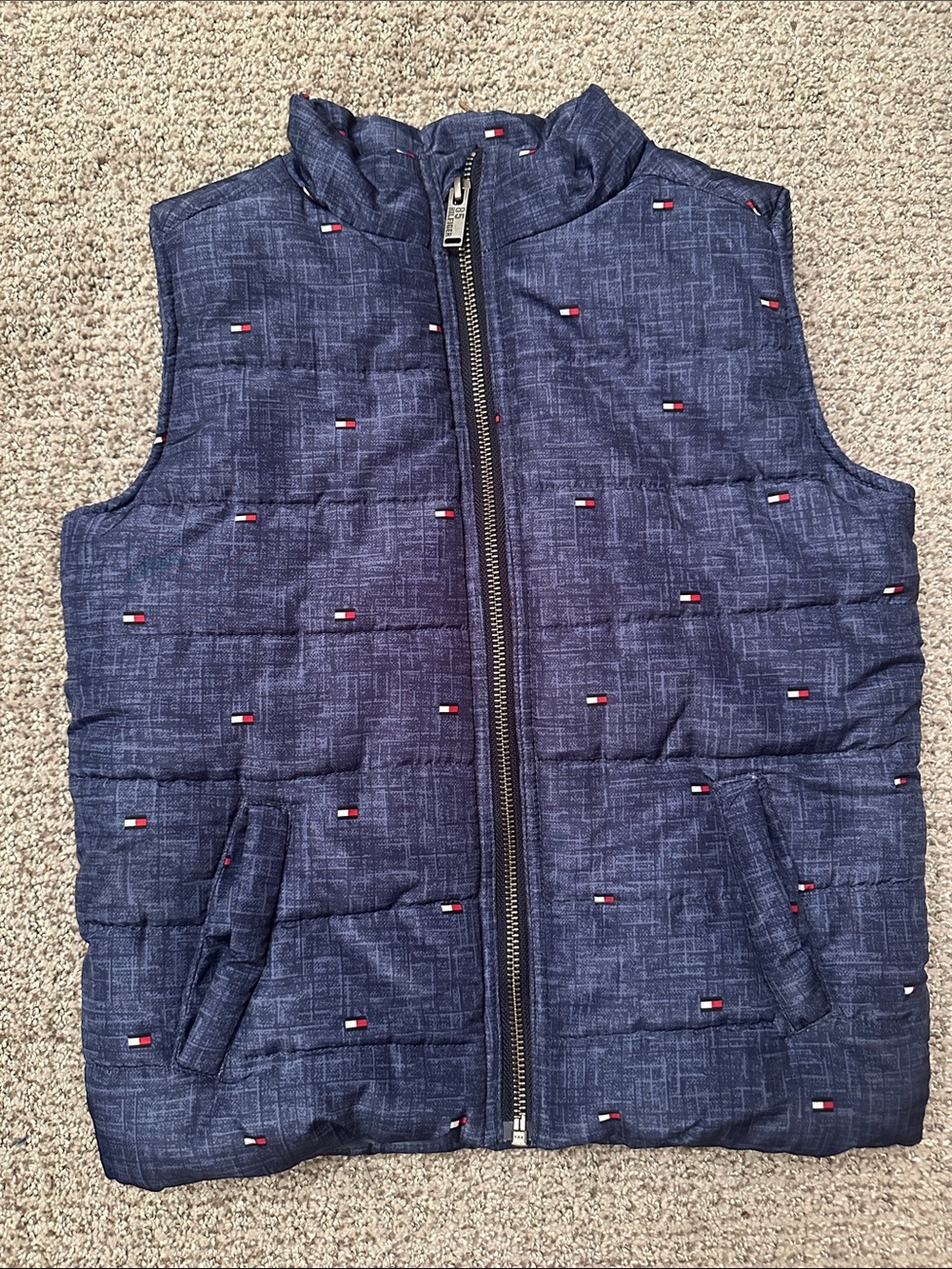 Tommy Hilfiger Boys' Navy Quilted Logo Puffer Vest